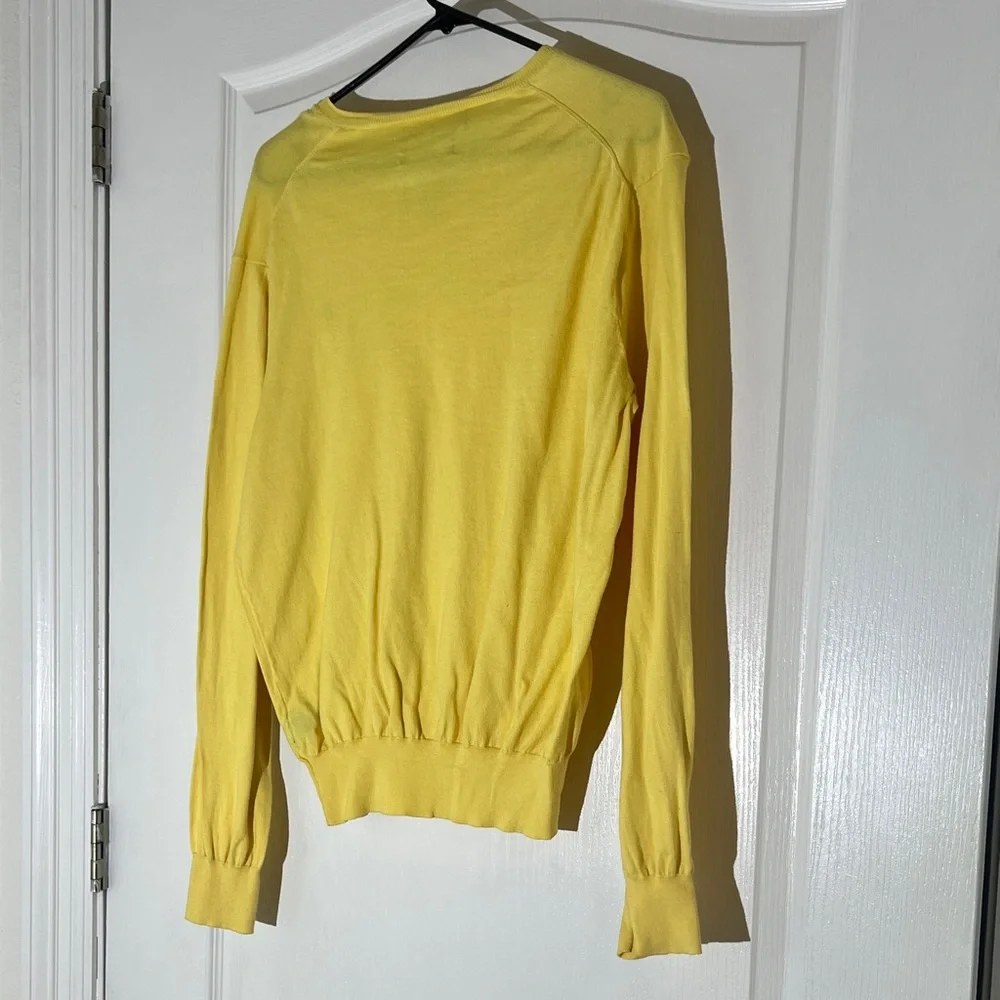 Polo by Ralph Lauren Yellow V-Neck Sweater with Pony Logo
